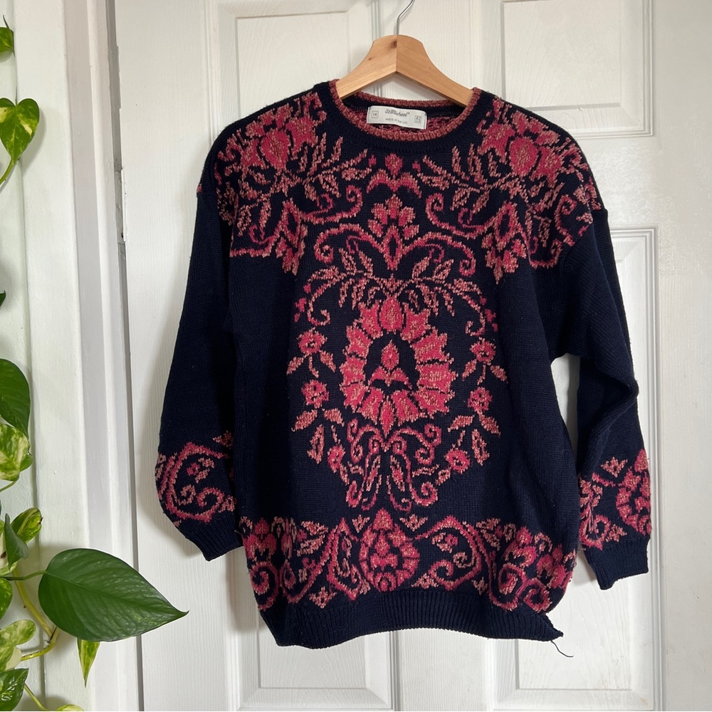 Thick Vintage Print Sweater
